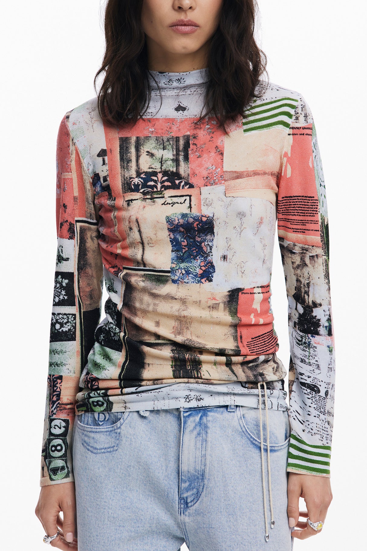DESIGUAL WOMEN'S PINK SWEATER