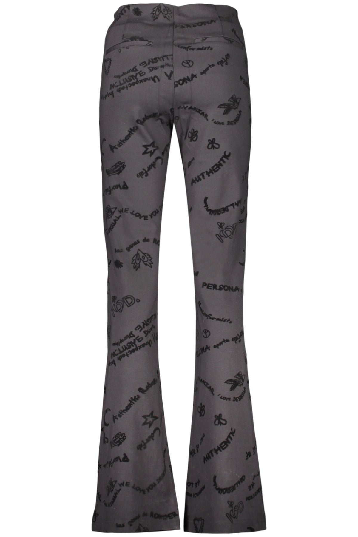 DESIGUAL WOMEN'S BLACK TROUSERS
