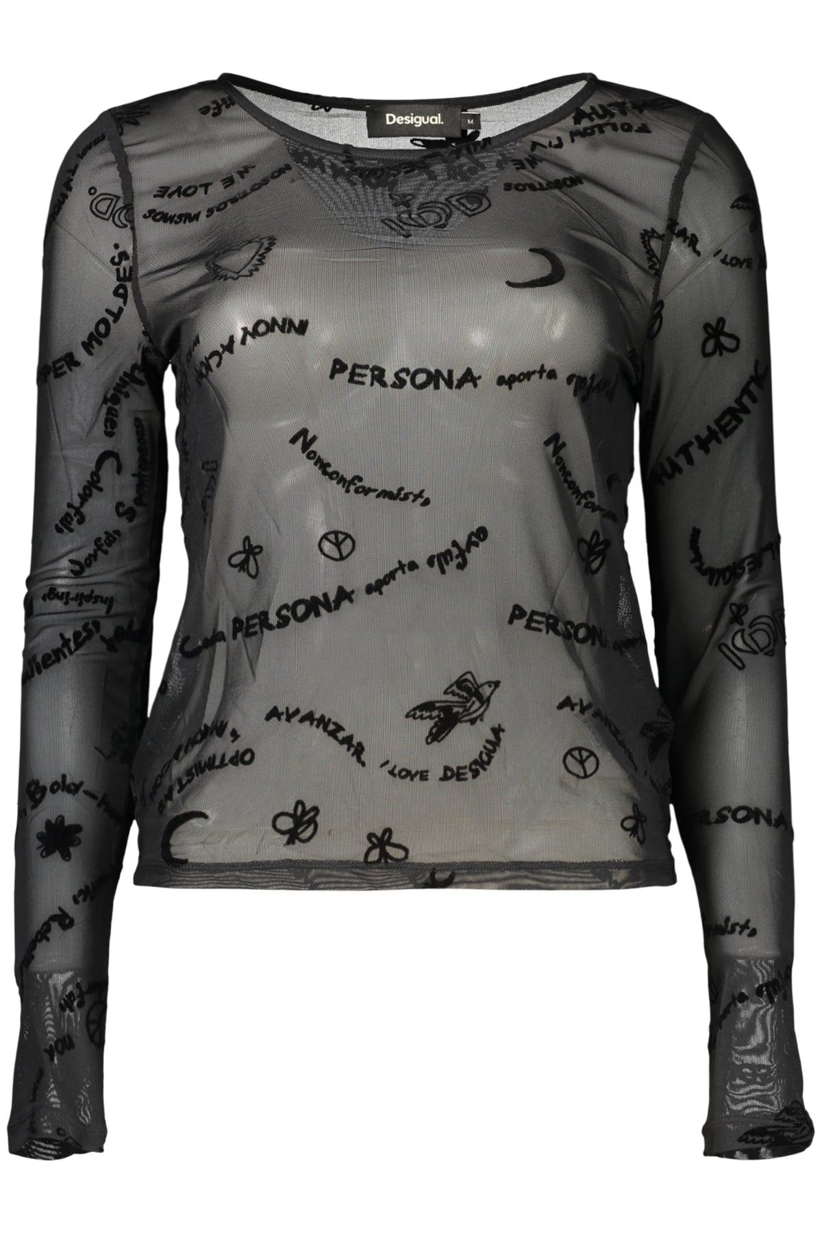 DESIGUAL WOMEN'S BLACK TROUSERS