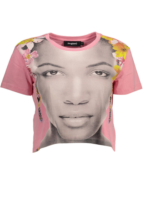 DESIGUAL WOMEN'S SHORT SLEEVE T-SHIRT PINK