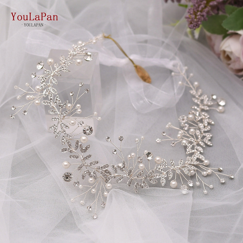 White Handmade Crystal Pearl Bridal Hair Accessories