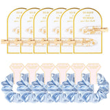 12 PCS Silk Satin Soft Blue Hair Accessories - Bridesmaid Proposal Favors with Hair Clips Scrunchies and Bridal Shower Gifts for Women and Girls