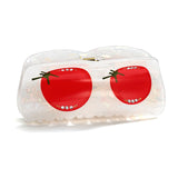 TOVABA Acrylic Hair Accessories - 3.5" Medium Banana Clips for Women White Shell Pattern Strong Hold Jaw Clips Red Tomatoes Printed Design