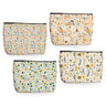 4PCs Flower Carden Cat Rabbit Makeup Bag Botanical Blossom Floral Cosmetic Bag Boss Day Mothers Day Christmas Friendship Gifts for Women Girls Mom Sister Friends Zipper Pouch Travel Toiletry Bag