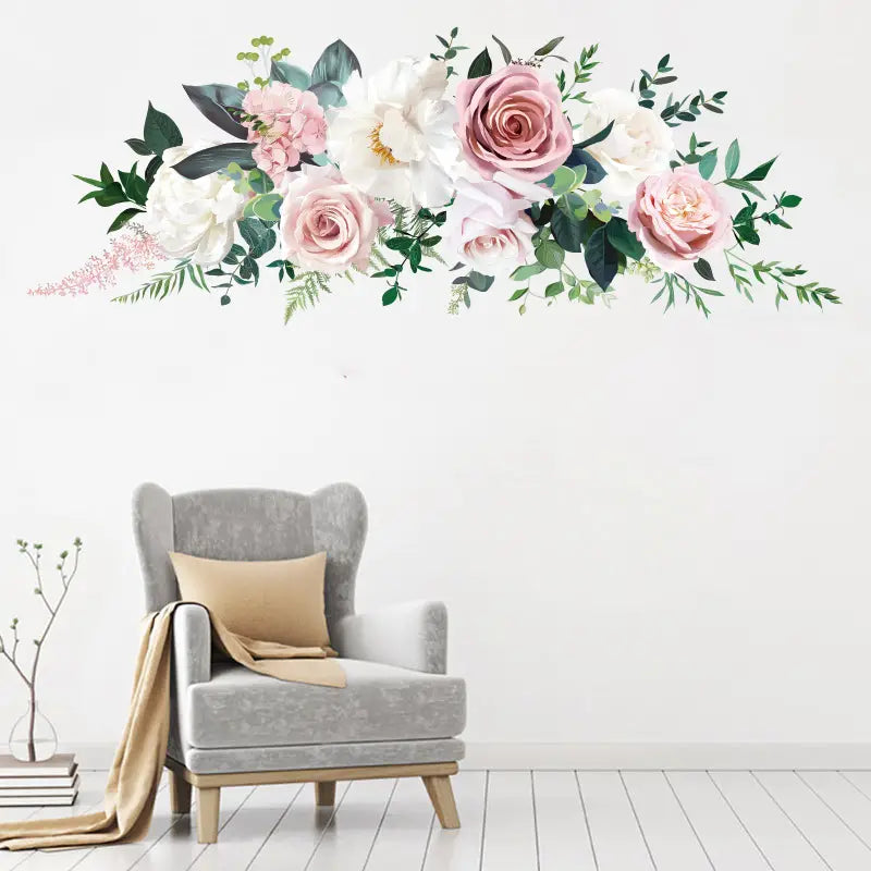 Simple Flower Wall Sticker for Natural Home Decor (1pc)