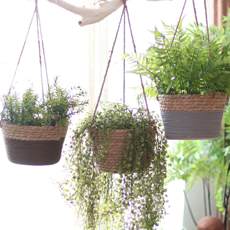 Woven Hanging Basket for Indoor Plant Decoration