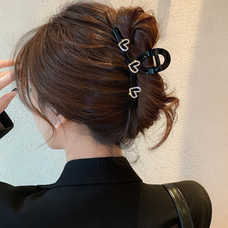Rhinestone Love Shark Clip Hair Accessory for Women