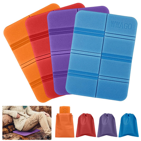 EEEKit Foldable Seat Cushion 4 Pack Waterproof Sitting Pad for Backpacking 15x11inch Seat Mats for Camping Outdoor Sports