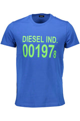 DIESEL MEN'S SHORT SLEEVE T-SHIRT BLUE