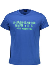 DIESEL MEN'S SHORT SLEEVE T-SHIRT BLUE