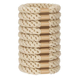 JessLab Hair Ties Set 10 Pcs Soft Elastic Cords Hair Ties for Women No Damage Elastic Hair Ties Ponytail Holders Stretchy Hair Bands Headband Accessory for Girls Women Ladies Beige