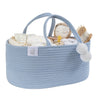 fephas Baby Diaper Caddy Organizer- Misty Blue Rope Nursery Storage Bin- Portable Diaper Storage Basket for Changing Table and Car- Perfect Baby Shower & Registry Gift