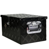 20 Inch Black Aluminum Tool Long Box 5 Bar Tread Flat Box For Truck Car Outdoor Trailer Pickup Underbody RV ATV Storage Tools Organizer With Lock Side Handle And Keys