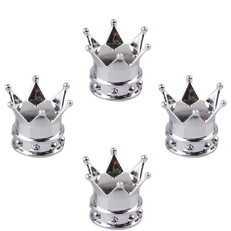 Crown Tire Valve Stem Caps for Universal Car Decor