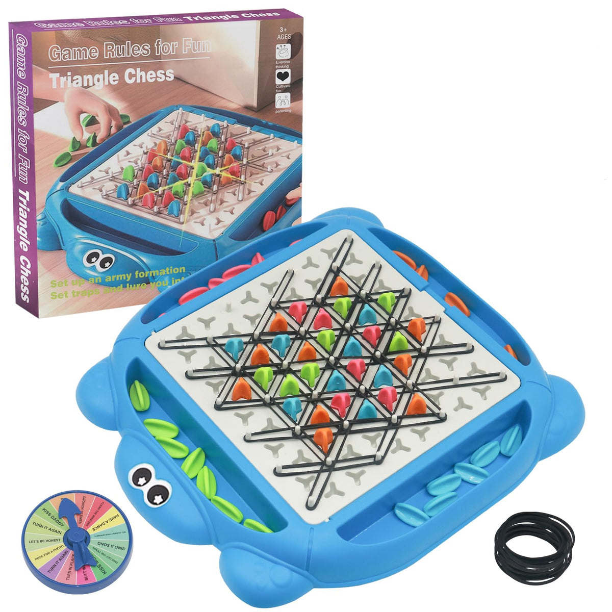 Chain Triangle Chess Game Triggle Game Educational Toy for Kids Ages 3+ Strategy Board Game for Family Game Nights Suitable for 2 Players (Turtle Model)
