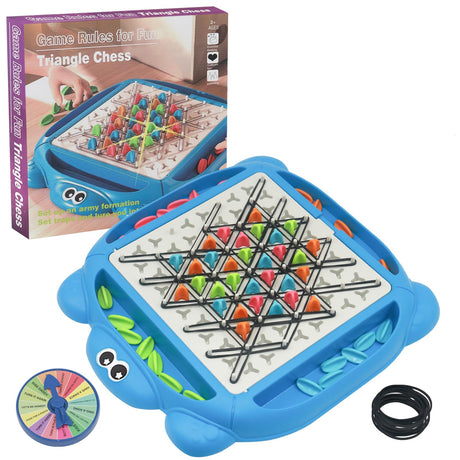 Chain Triangle Chess Game Triggle Game Educational Toy for Kids Ages 3+ Strategy Board Game for Family Game Nights Suitable for 2 Players (Turtle Model)