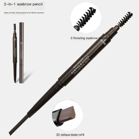 Stainless Steel Eyebrow Tweezers and Dual-Head Brush Set