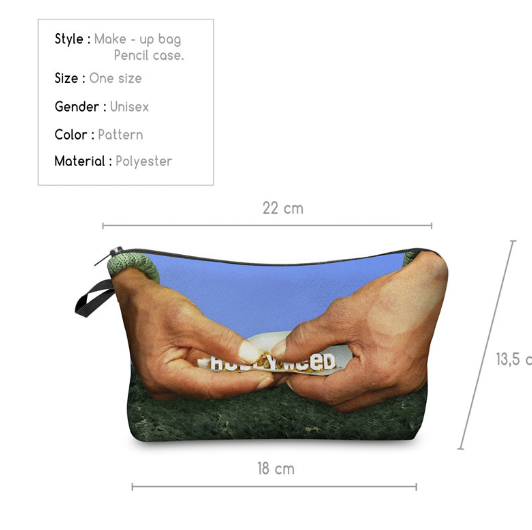 3D Digital Printing Shiny Letter Cosmetic Bag