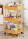 3-Layer Rolling Utility Cart for Kitchen & Bathroom Storage