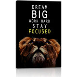 AMART SUN Dream Big and Work Hard • Motivational Print Canvas Wall Art • Inspirational Poster Artwork Modern Home Decor For HomeOfficeGymClassroom Wall Decor Framed Ready to Hang