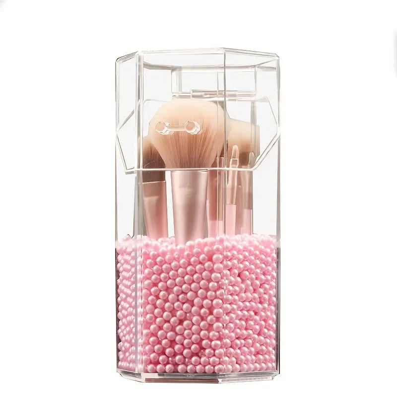 Dustproof Makeup Brush Storage Bucket with Lid (1pc)
