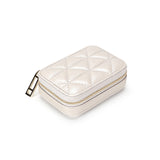 Square Travel Leather Makeup Organizer with Mirror