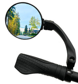 Hafny 2024 NEW Handlebar E-Bike Mirror Round Large Surface Mirror HD Automotive Grade Glass Bicycle Mirror Safe Blast-Resistance Cycling Mirror HF-M958-FR01 (Anti-glare Blue Left)