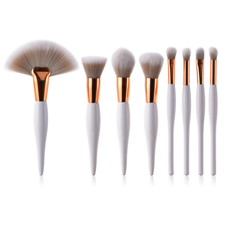 8-Piece Makeup Brush Set with Black Handles