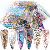 Animal Print Nail Foil Transfer Stickers Decals 10 Sheets Animal Skin Pattern Nail Foils Designs Nail Art Decal Acrylic Supplies for Women Manicure Charms Decorations DIY Resin Polish Nail Art Tips