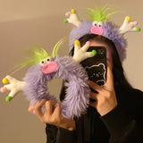 Cute Purple Plush Monster Headband Hair Accessory