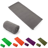 Fleece Sleeping Bag Liner Sleeping Blanket Sheet Lightweight Travel Outdoor Indoor Camping Warm Summer Gray… (Gray)