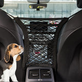 Dog Car Net Barrier for safe drivingAdjustable Dog Car Guard on Travel3-Layer Car Mesh Organizer Barrier of Pets and Kids in Car Backseats Stretchable Car Mesh Storage Bag Fits for Different Cars
