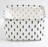 Desktop Makeup Organizer Storage Box with Linen Basket