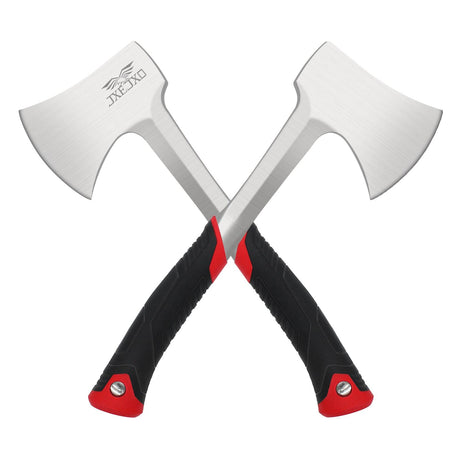 Camping Axe & Hatchets 2Pack Set - 14.4" Camping Hatchet with Forged Steel Construction & Ergonomic Shock-Absorbing Grip (Red