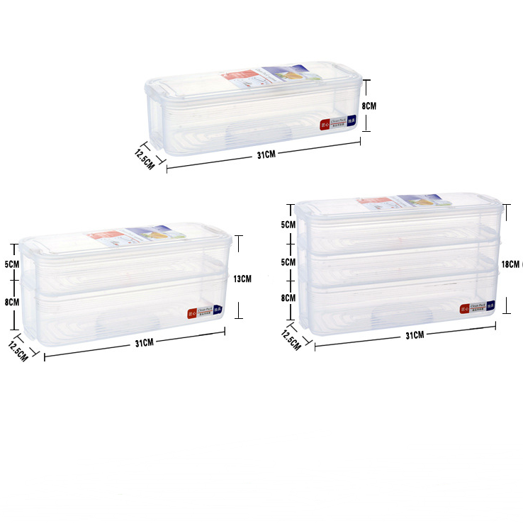 3-Tier Plastic Food Storage Box with Lid for Kitchen