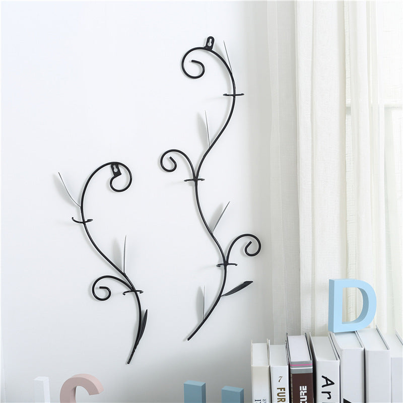 Iron Art Wall Planter with Transparent Glass Vase