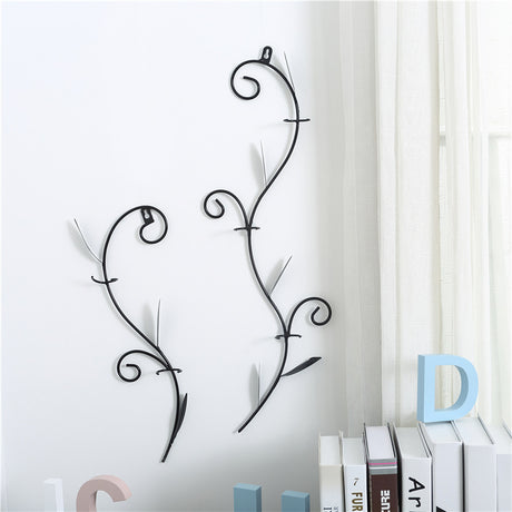 Iron Art Wall Planter with Transparent Glass Vase