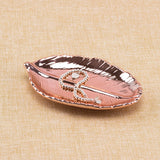 Ceramic Jewelry Tray with Gold Leaf Design (Home Decor)