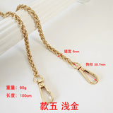 Metal Bag Chain with Woven Shoulder Strap