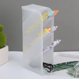 Transparent Multi-Grid Pen Holder for Desk Storage