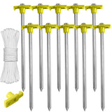 ABCCANOPY Tent Stakes 8" Camping Tent Stakes 10pc-Pack (Yellow)