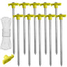 ABCCANOPY Tent Stakes 8" Camping Tent Stakes 10pc-Pack (Yellow)