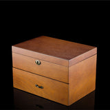 Wooden Double-Layer Locking Watch Box for Jewelry Display