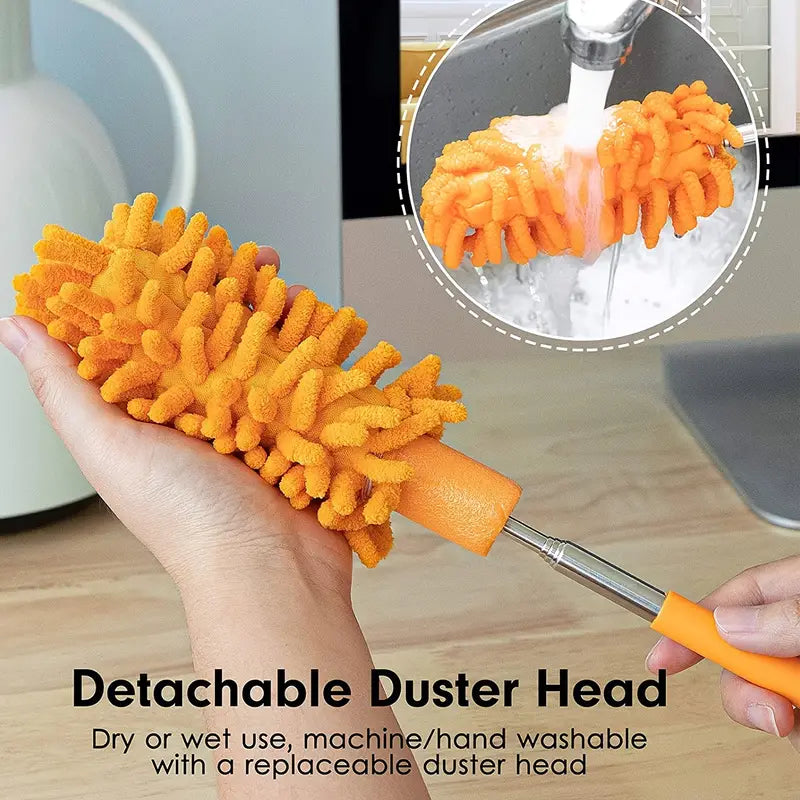 Microfiber Duster with Replaceable Head and Extendable Handle