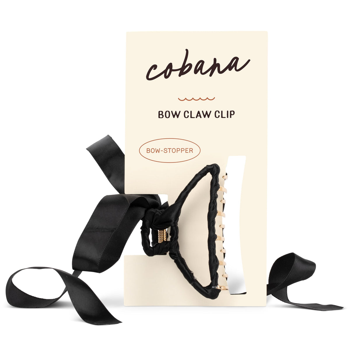 Cobana Bow Claw Clips - Hair Clips Hair Accessories for Women with Satin Hair Bow Ribbon Finish - Trendy Ponytail Holders for Securing & Styling Hair - 3L Polyester & Iron (Black)