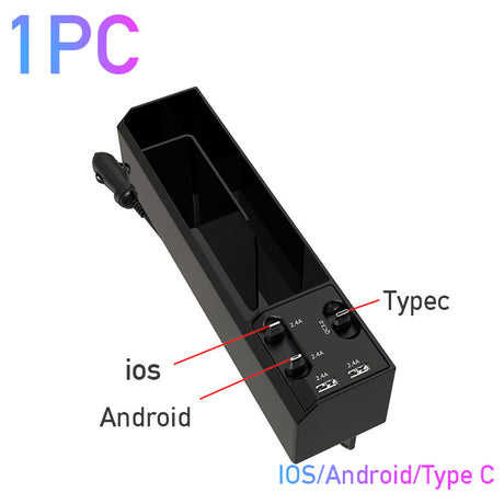 Multifunctional Car Charger with Storage Box and Organizer