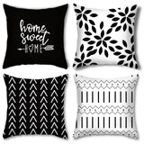 Black Geometric Line Pillowcase for Home Office 18x18"