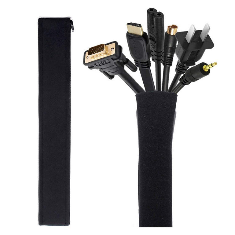 Cable Management Set with Zippered Organizer Sleeve