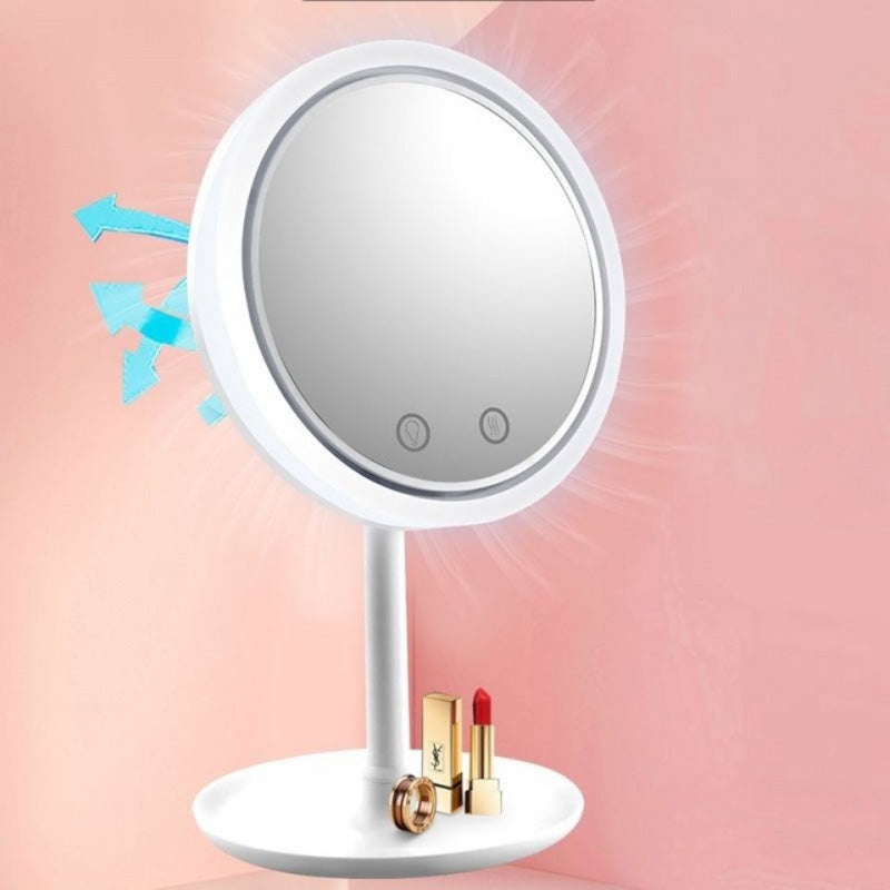 3-in-1 LED Makeup Mirror with Fan and Light