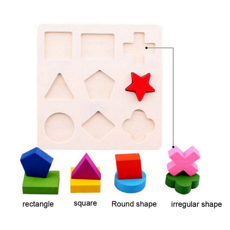 Wooden Educational Toy for Shapes, Letters, and Numbers